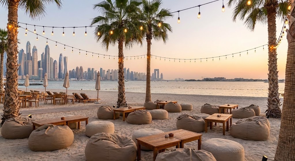 Пляжный бар на закате