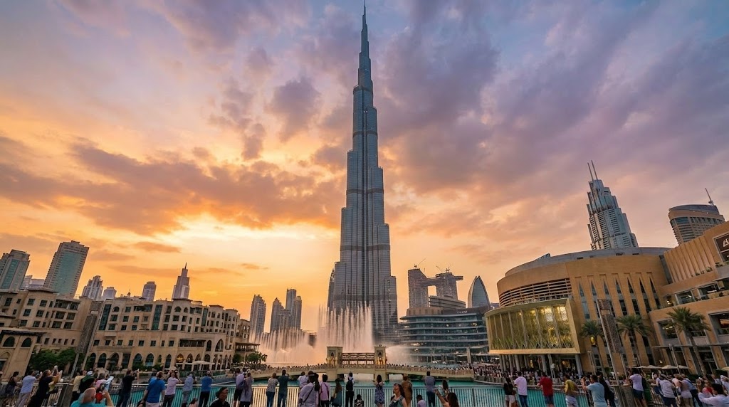 Бурдж-Халифа вечером