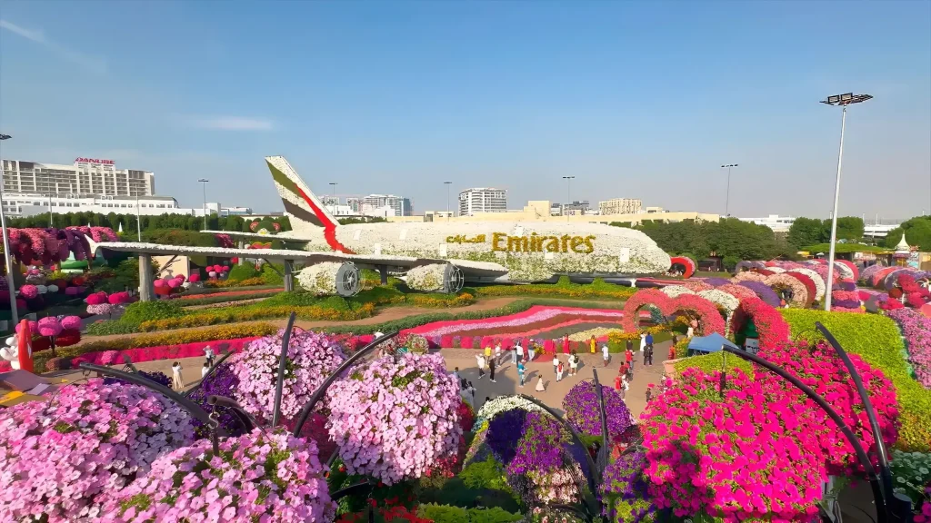 Самолет в парке Dubai Miracle Garden